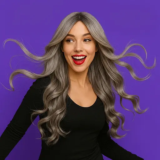 Парик кудрявый длинный ровный срез из термоволокна 80 см темно-русый