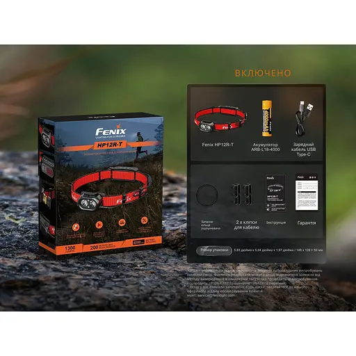 Фонарь налобный Fenix HP12R-TB 1300лм (Черный) - фото 5