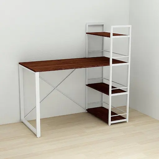 Письменный стол Ferrum-decor Серии Коннект с этажеркой 75x120x60 белый ДСП Венге 16мм (FRD-105742)