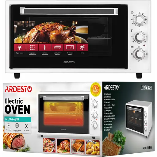 Піч електрична Ardesto 48 л, 1600 Вт, механіч., білий - фото 11
