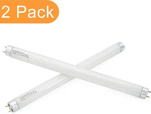 COOSPIDER 2-Pack T8 F10 U/V BL 10W Сменная лампочка CFL Люминесцентная прямая трубка 13 дюймов - фото 3