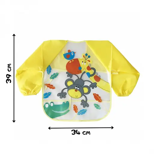 Слинявчик із рукавами "Мавпа" Mega Zayka MGZ-0610-5 клейончастий, на зав'язках - фото 2