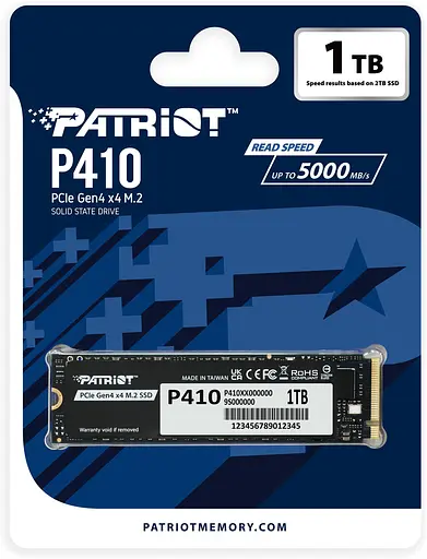 SSD NVMe накопитель PATRIOT P410 1Tb PCIe Gen4x4 M.2 2280 (P410P1TBM28H) - фото 4