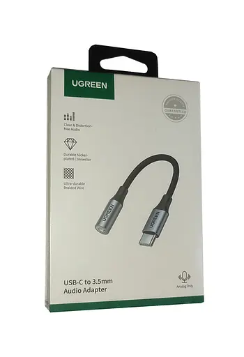 Переходник-адаптер кабель UGREEN av142 Type-C to 3.5 мм 10 см - фото 6
