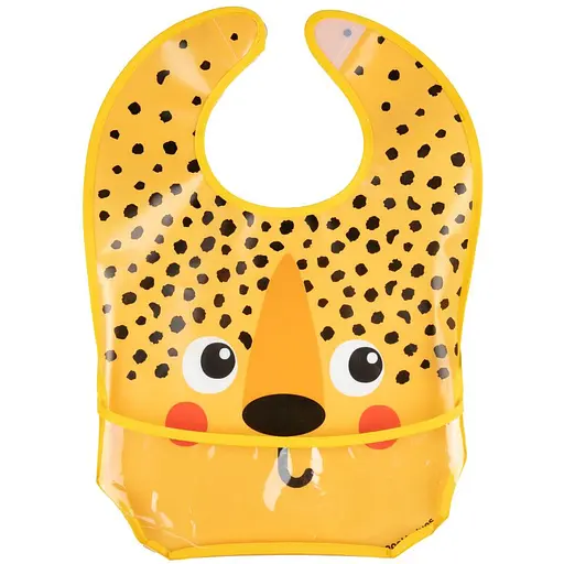 Слинявчик Canpol babies Hello Little пластмасовий з кишенькою гепард (9/232_ora2) - фото 2