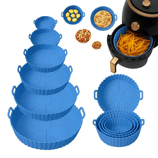 Набір силіконових форм для аерофритюрниці аерогрилю та духовки, 6 штук Блакитної Блакитний 87995 - фото 1