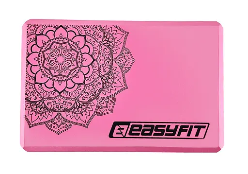 Блок для йоги EasyFit EVA с рисунком розовый (EF-1819-P) - фото 2