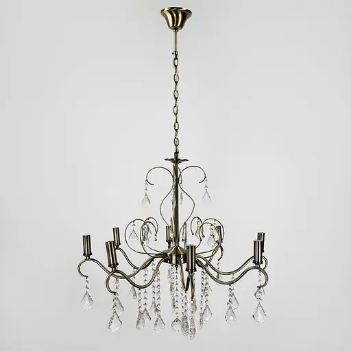 Класична люстра-підсвічник на 8 ламп у сатиновому корпусі Ø 70 см | Арт. 6028/8 | Line F - фото 1