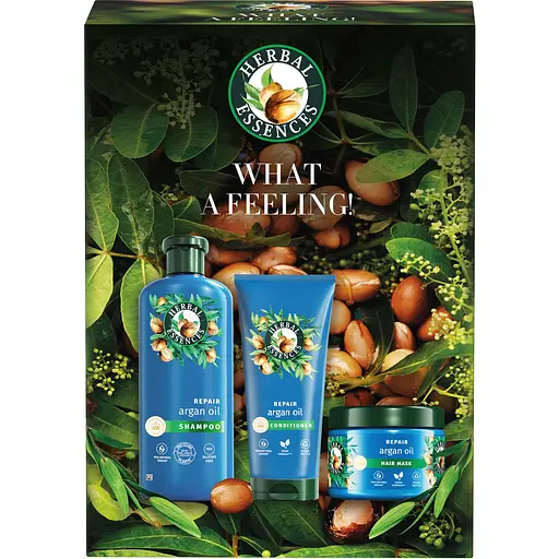 Подарунковий набір Herbal Essences Арганова олія відновлювальний: шампунь 350 мл + маска для волосся 300 мл + кондиціонер для волосся 250 мл