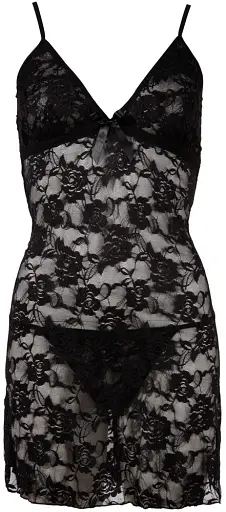 Сорочка Cottelli Collection Lingerie Chemise L черный - фото 3