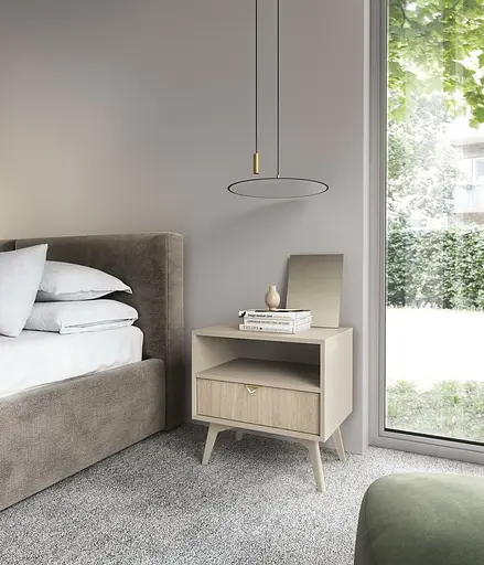 Тумба прикроватная Perfect Home Форест / Forest S54 с 1 ящиком Беж песочный/пихта сканди (PFH-091486)