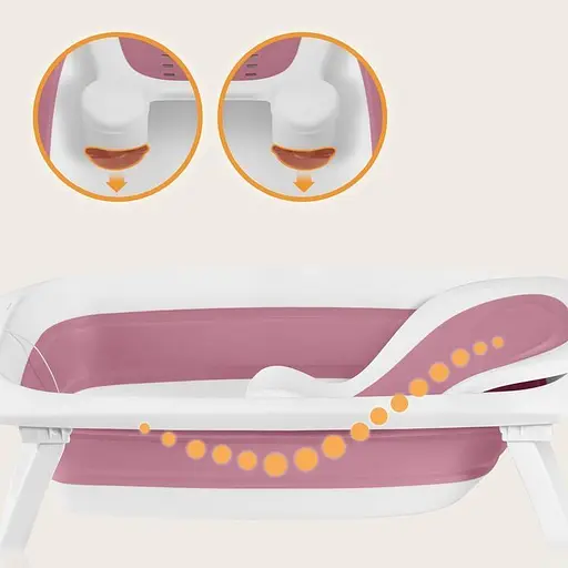 Складана ванна Lionelo Baby Bubble з термометром Pink Magnolia (LOC-BABY BUBBLE PINK MAGNOLIA) - фото 4