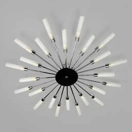 Потолочная люстра в форме солнечных лучей на 24 плафона G9 Ø 96х8 см Line F | Ст. 1276/24 CH - фото 1