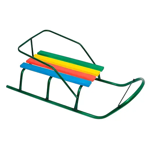 Санки «Класик-1» с круглыми полозьями, 90х40х36, зелёные