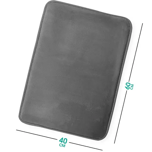 Антискользящий Мягкий коврик для ванной Aquarius с эффектом памяти 40 х 60 см Графит Гладкий - фото 2