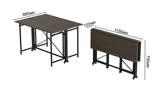 Стіл-книга трансформер Оріон 3 Ferrum-decor 750x1150x880 Чорний метал ДСП Дуб Сонома Трюфель 16 мм (FRD-105085) - фото 7