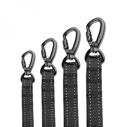 Поводок для собак Barksi Сotton с карабином на замке 200x2.5 см графит - фото 5