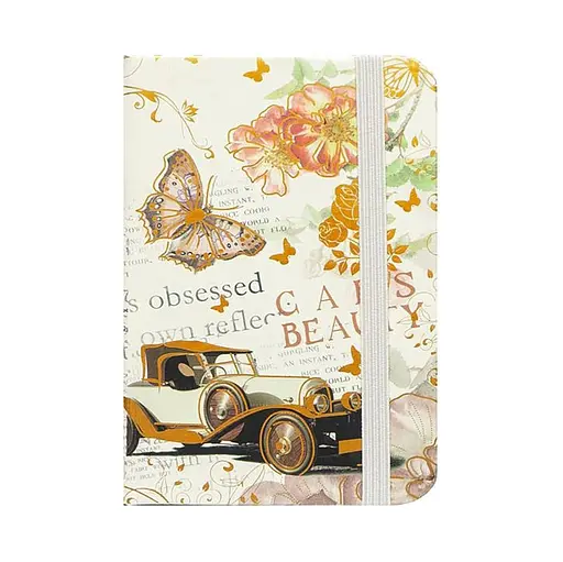 Блокнот А6 на резинке 5702-1 твердая обложка, линия 14х9 см 80 листов