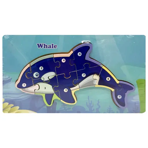 Деревянный пазл-вкладыш "Whale" MD 1924-1, 9 элементов
