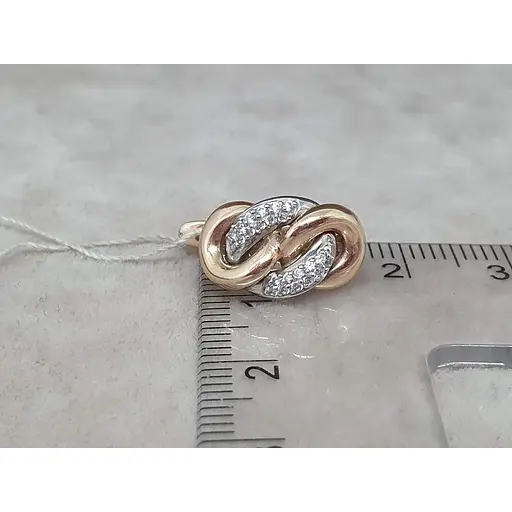 Золотые серьги Харьковская ювелирная фабрика с фианитами. 6458 - фото 5