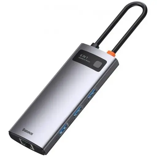 Хаб - конвертер Baseus Metal Gleam Series 6-in-1 Type-C Hub Docking Station CAHub-CW0G - фото 1