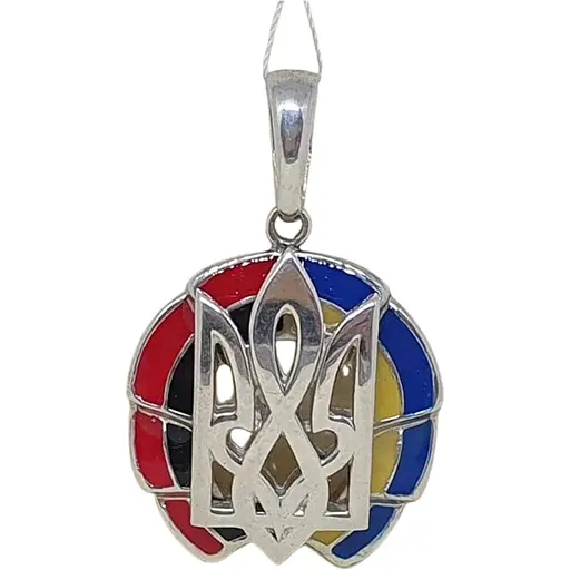 Срібна підвіска Астор Тризуб з емаллю. 9142475