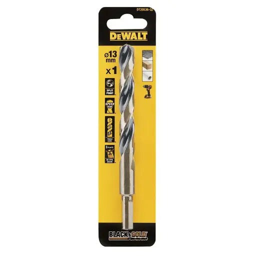 Cвердлo по металу DeWalt Black & Gold HSS-G діаметр 13 мм (DT20536)