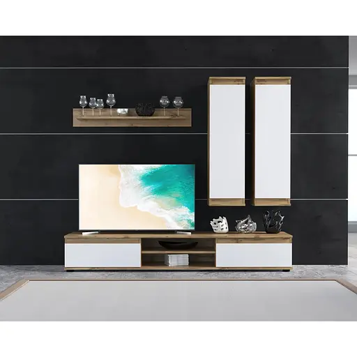 Модульная стенка для гостиной Гербор Люсия 175 Дуб тахо + Нимфея Альба (GRB-1912) - фото 2