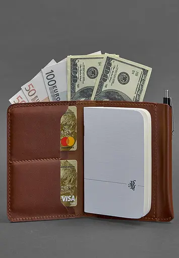 Шкіряне портмоне 2.0 світло-коричневе - фото 4