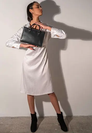 Жіноча шкіряна сумка Fancy чорна - фото 2