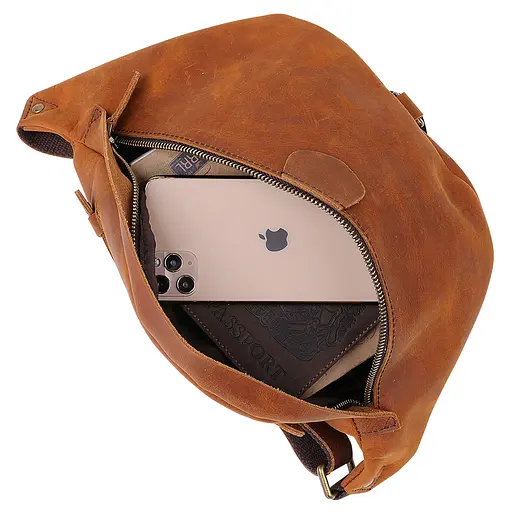 Чоловіча шкіряна сумка на пояс Vintage 32х16х13 см sum0015589 - фото 4