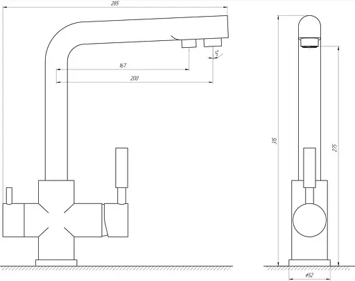 Смеситель для кухни под осмос Globus Lux GLLR-0888-4-Colorado Бежевый - фото 5