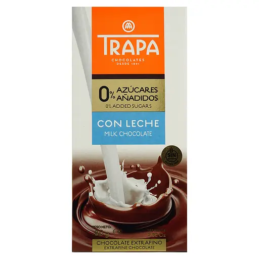 Шоколад молочный Trapa без сахара 80 г