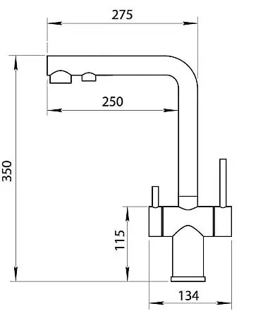 Смеситель для кухни черный на две воды Nett FBB-33 Черный - фото 2