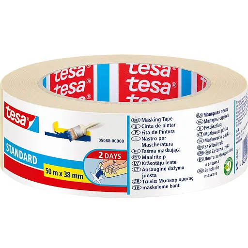 Стрічка малярна Tesa Standard 50 м х 38 мм бежева