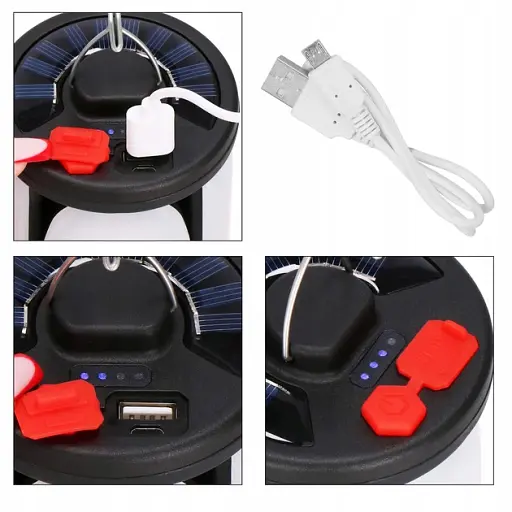 Туристичний ліхтар - лампа Springos 1500 lm акумуляторний з сонячною батареєю 150 V - фото 9