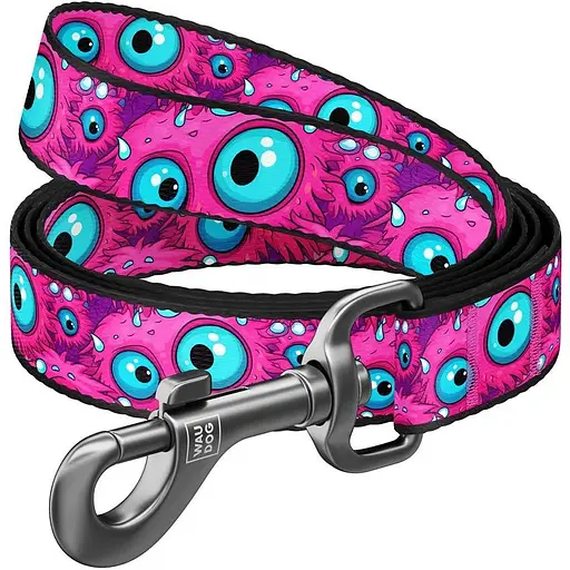 Повідець для собак Waudog Nylon нейлоновий, малюнок "Око монстра", L-XXL