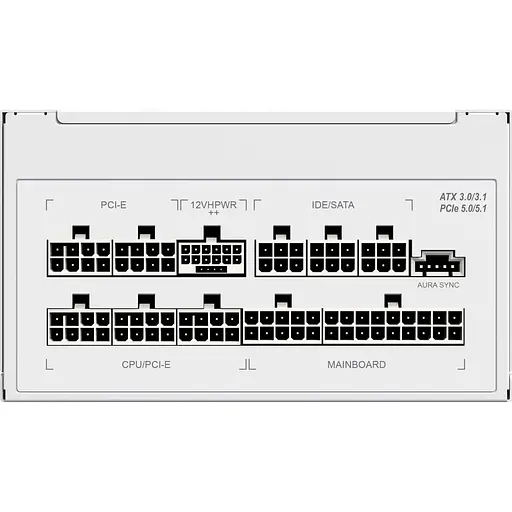 Блок живлення GameMax 1050W RGB1050 PRO WH (ATX3.0/3.1 PCI (RGB1050 PRO WH (ATX3.0/3.1 PCI) - фото 9