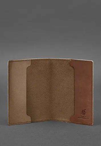 Кожаная обложка для военного билета 7.0 светло-коричневая Crazy Horse - фото 3