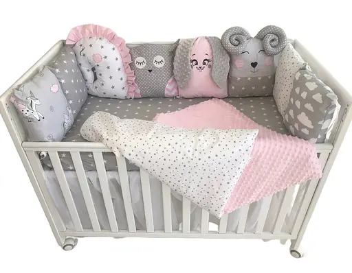 Дитячий набір Moontime у ліжечко "Зорепад рожевий" - фото 1