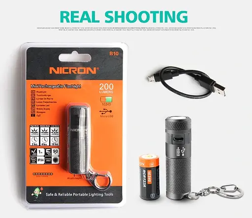 Фонарь Nicron B10 3Вт 3 режима 200 люмен (Оригинал) + Оригинальный Аккумулятор Nicron - фото 8