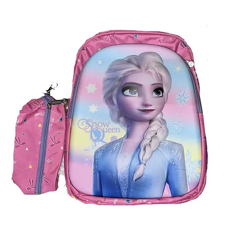 Рюкзак C 65139 пластикова вставка, пенал, регульовані лямки, 2 відділи, в пакеті (6900067651396) Ельза рожевий Вид 4 - фото 1