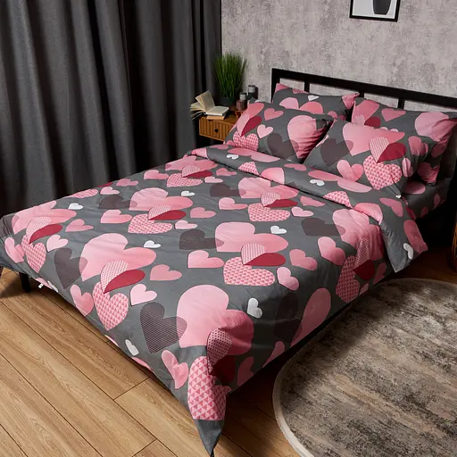 Пододеяльник Moon&Star Бязь Gold Люкс Blush Love Полуторный 143x210 см - фото 1