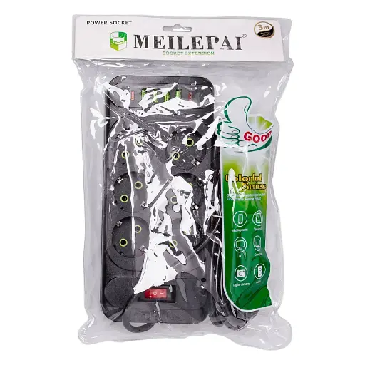 Мережевий фільтр-подовжувач Yiwu HP-5-15 EURO 133U 3 метри на 4 розетки з 3 USB чорний  - фото 6