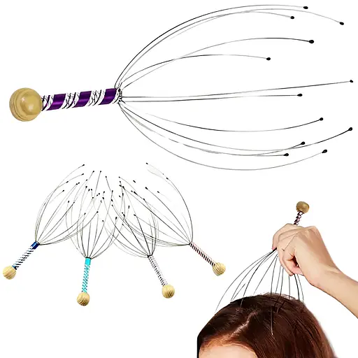 Масажер для голови акупунктурний ручний точковий "Мурашка" Синій, Yu Xin 87665 - фото 4