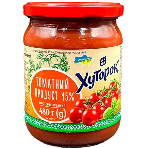 Томатний продукт Хуторок 15% Домашній 480 г - фото 1