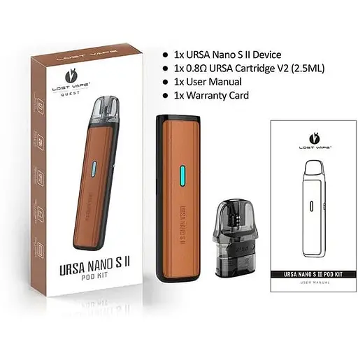 Под-система Lost Vape Ursa Nano S 2 Pod 1000mAh 2.5ml Kit Brown Thorns (17431) - фото 2