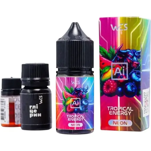 Набір компонентів для самозамісу сольової заправки Wes Ai Neon Tropical Energy Екзотичні фрукти 30 мл, 0-50 мг (18619) - фото 1