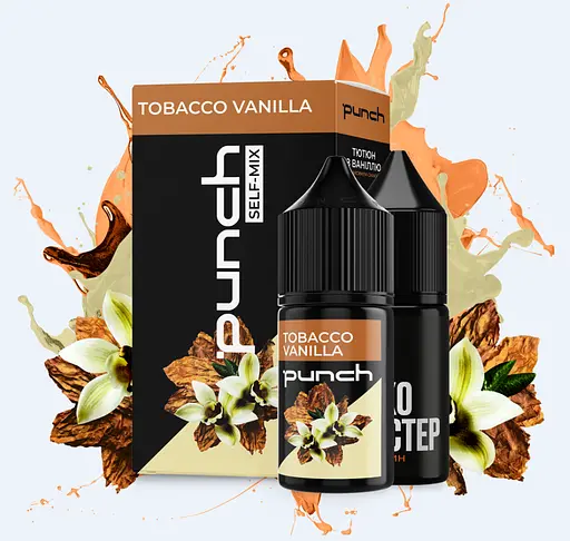 Набор компонентов для самозамеса солевой заправки Punch 15 мл Tobacco Vanilla Ванильный табак, 0-50 мг (17323)
