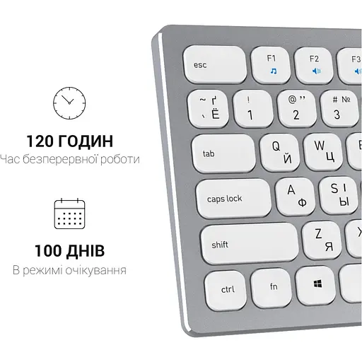 Клавіатура OfficePro SK1550 Wireless White SK1550W (128855) - фото 8